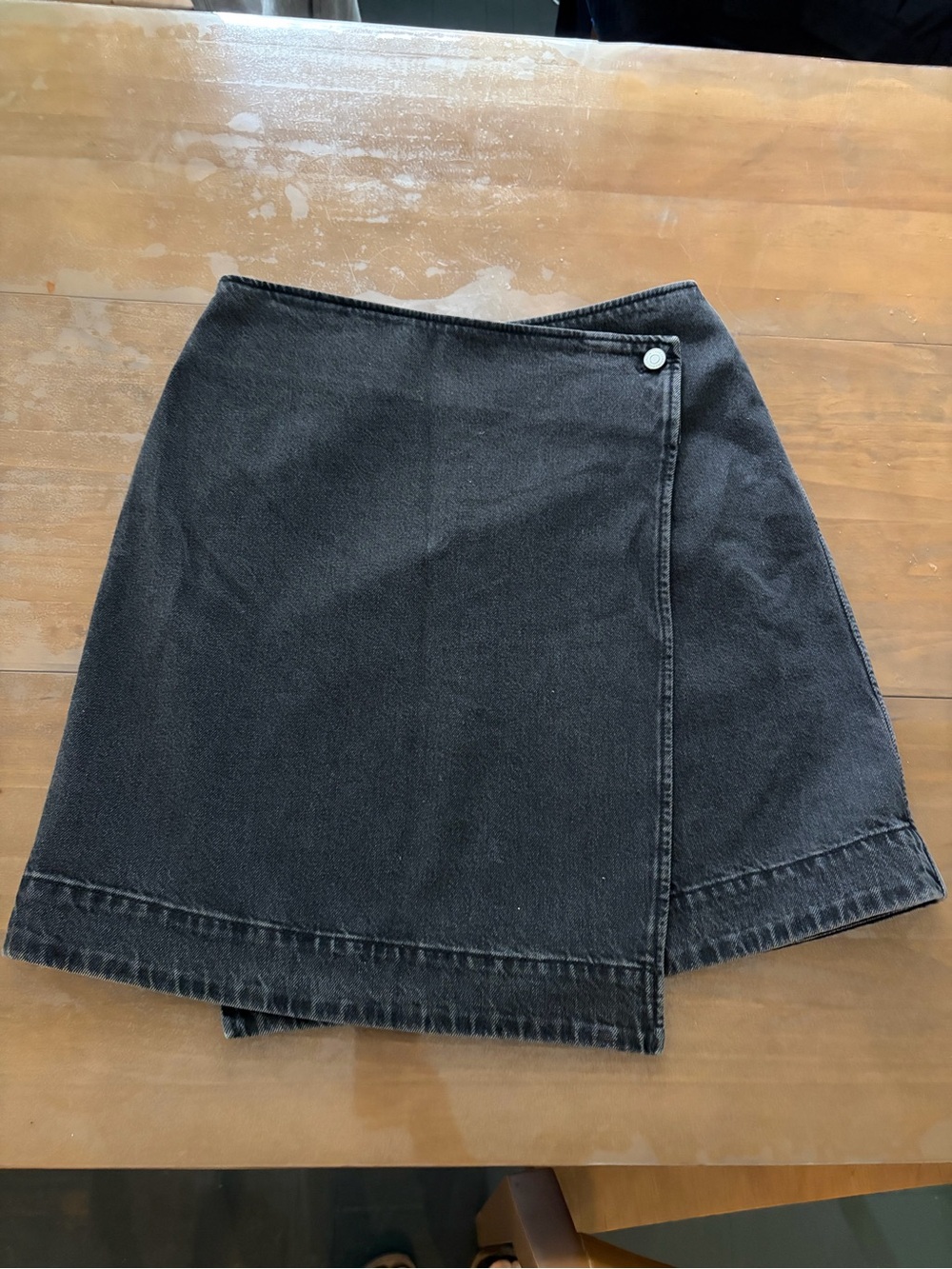 COS Black Wrap Denim Mini Skirt
